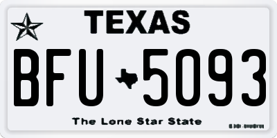TX license plate BFU5093