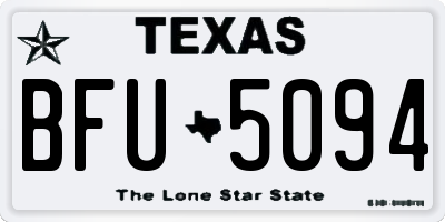 TX license plate BFU5094