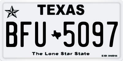 TX license plate BFU5097
