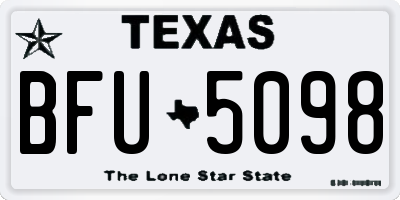 TX license plate BFU5098