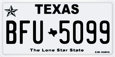 TX license plate BFU5099