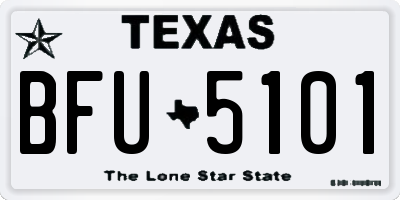 TX license plate BFU5101