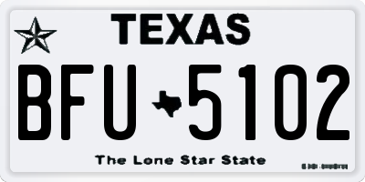 TX license plate BFU5102