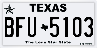TX license plate BFU5103
