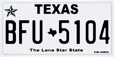 TX license plate BFU5104