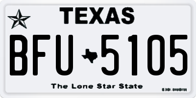 TX license plate BFU5105
