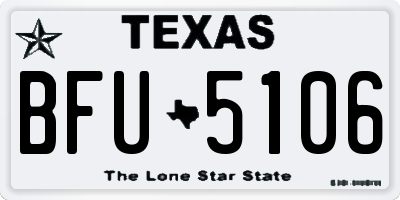 TX license plate BFU5106