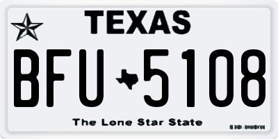 TX license plate BFU5108
