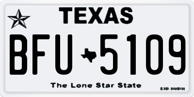 TX license plate BFU5109