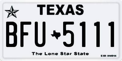 TX license plate BFU5111
