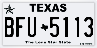 TX license plate BFU5113