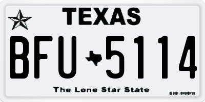 TX license plate BFU5114