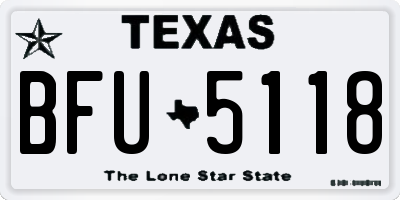TX license plate BFU5118