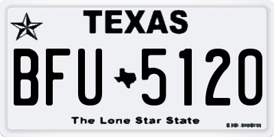 TX license plate BFU5120