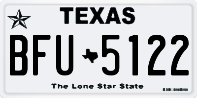 TX license plate BFU5122
