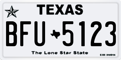 TX license plate BFU5123