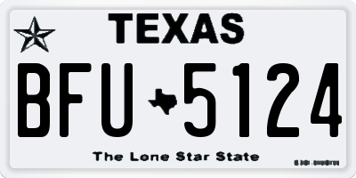 TX license plate BFU5124