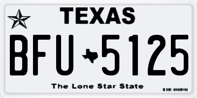 TX license plate BFU5125