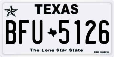 TX license plate BFU5126