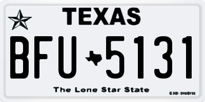 TX license plate BFU5131