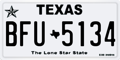 TX license plate BFU5134