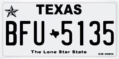 TX license plate BFU5135