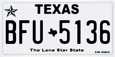 TX license plate BFU5136