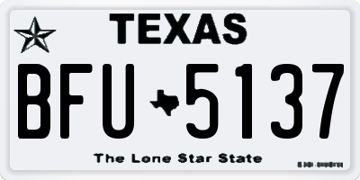 TX license plate BFU5137