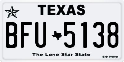 TX license plate BFU5138