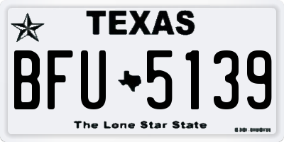 TX license plate BFU5139