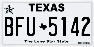 TX license plate BFU5142