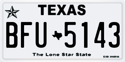 TX license plate BFU5143
