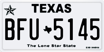TX license plate BFU5145