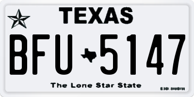 TX license plate BFU5147