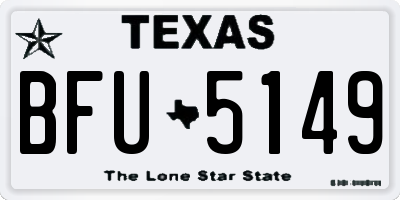 TX license plate BFU5149