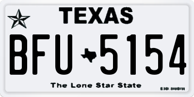 TX license plate BFU5154