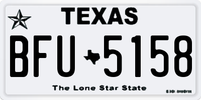 TX license plate BFU5158