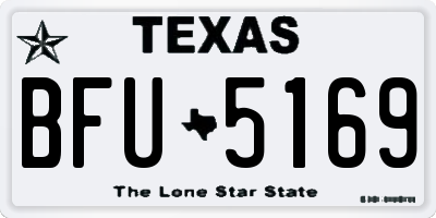 TX license plate BFU5169