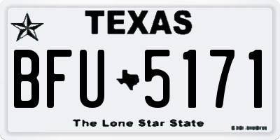 TX license plate BFU5171