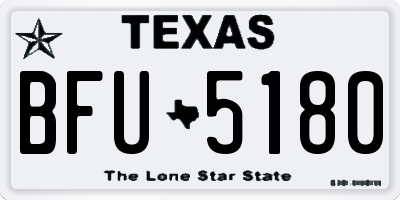 TX license plate BFU5180