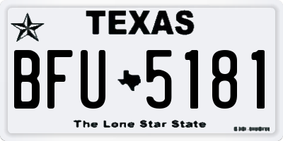 TX license plate BFU5181