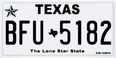 TX license plate BFU5182