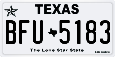TX license plate BFU5183