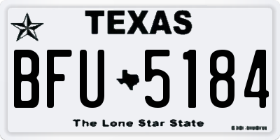 TX license plate BFU5184