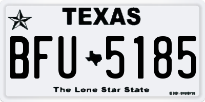 TX license plate BFU5185