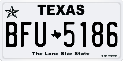 TX license plate BFU5186