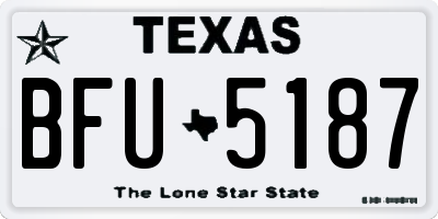TX license plate BFU5187