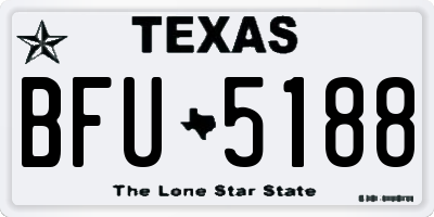 TX license plate BFU5188