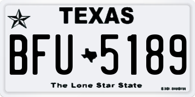 TX license plate BFU5189