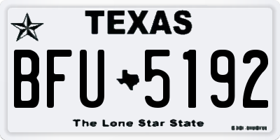 TX license plate BFU5192